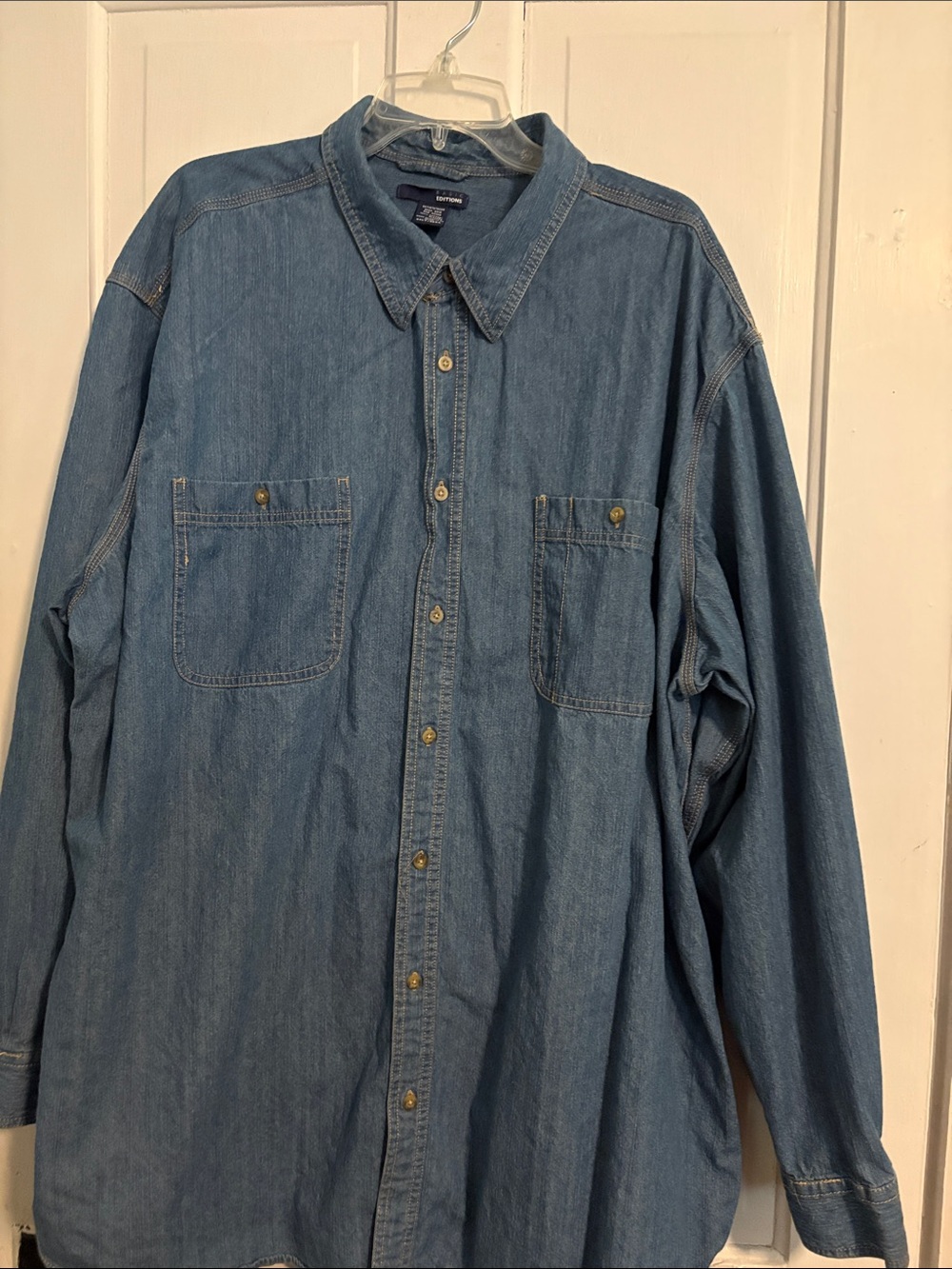 Basic Editions Light Blue Denim Button-Up Shirt